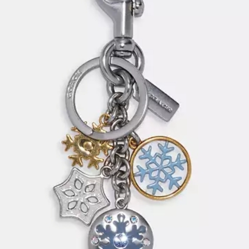 Coach Silver Snowflake Keychain